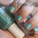 Turqouise & Glitter Nails