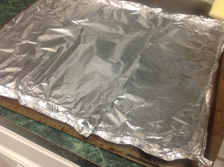 line your pan with parchment paper, or greased foil