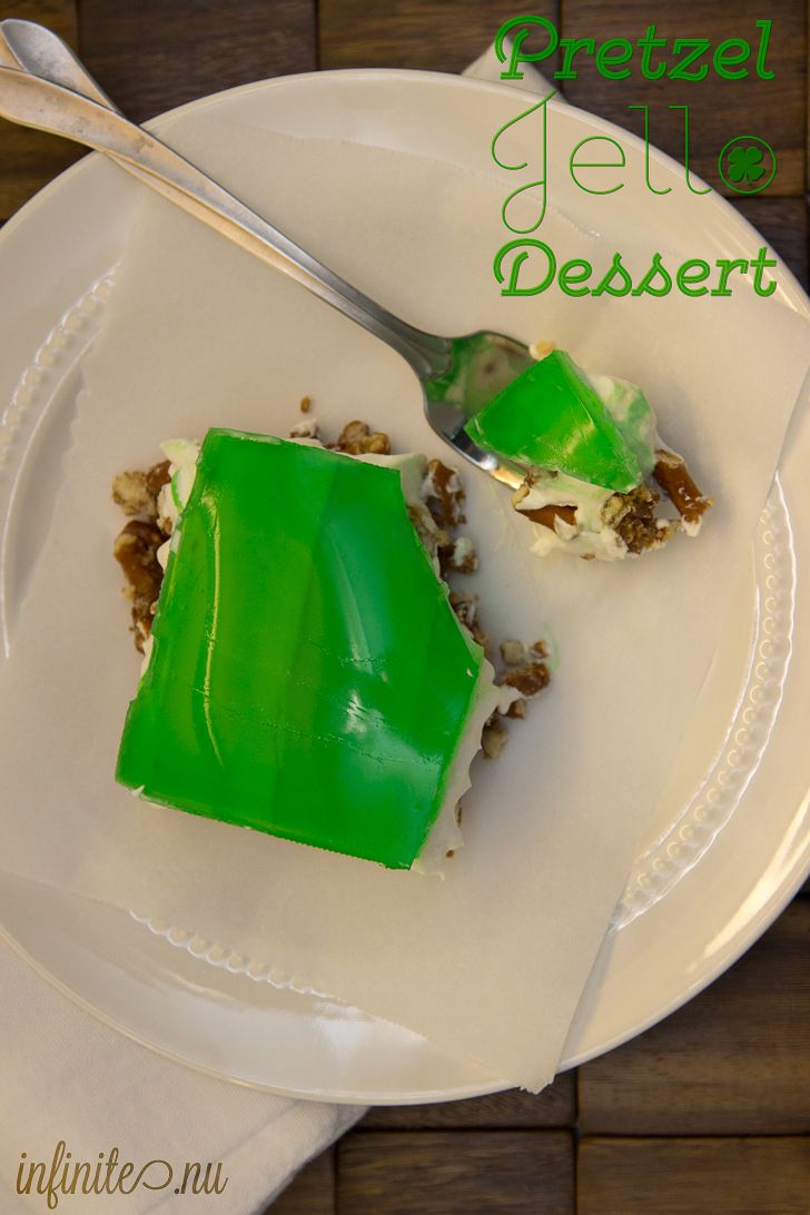 Lime Jello Pretzel Dessert for St. Patrick’s Day!