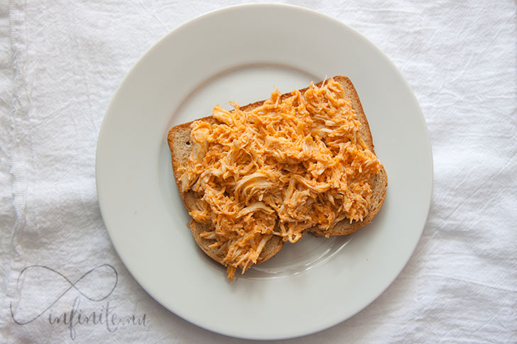 Open Faced Buffalo Chicken Sandwich